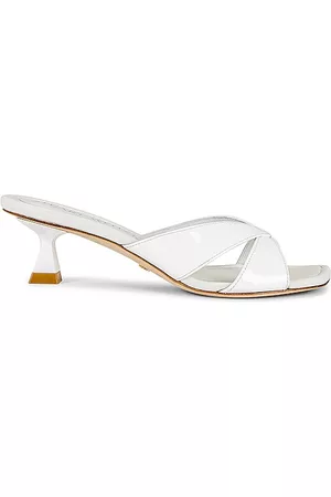 Stuart Weitzman Miami Xcurve 50 Slide in White.