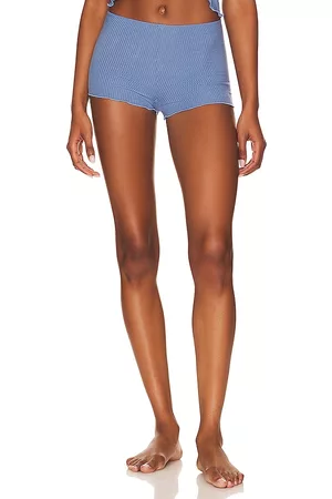 Only Hearts Pamela Feather Weight Rib Shorts in Blue.