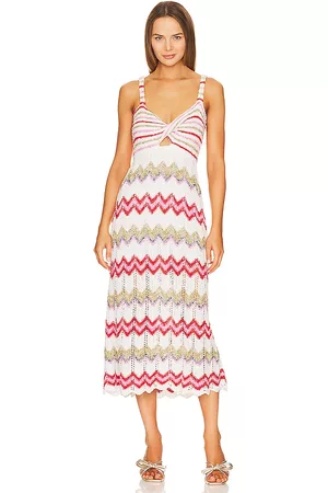 HAYLEY MENZIES Women Strapless Dresses - Boucl? Twisted Bandeau Sundress in White.