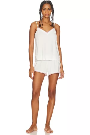 Eberjey Frida Whip Stitch Cami & Short Set in Ivory.