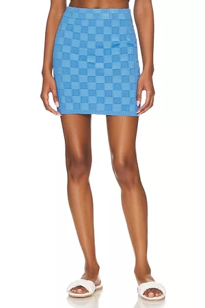 Solid Women Mini Skirts - Ronnie Mini Skirt in Blue.