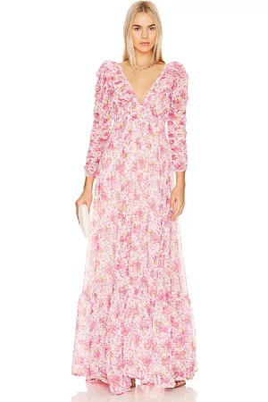 by Ti Mo Georgette Ruffle Dress in Pink.
