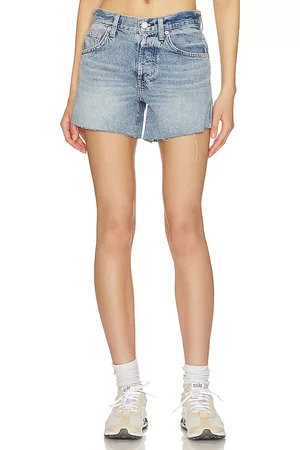 Free People Women Shorts - Ivy Mid Rise Short in Blue.