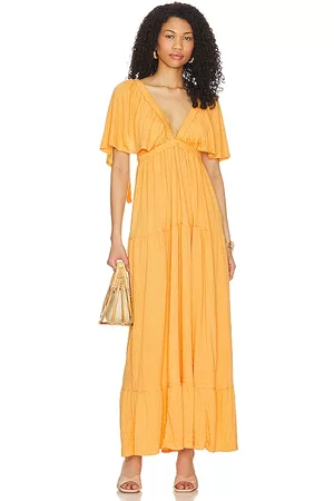Free People Women Maxi Dresses - La La Maxi in Mustard.