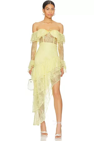 MAJORELLE Women Evening Dresses - Maddalena Gown in Yellow.
