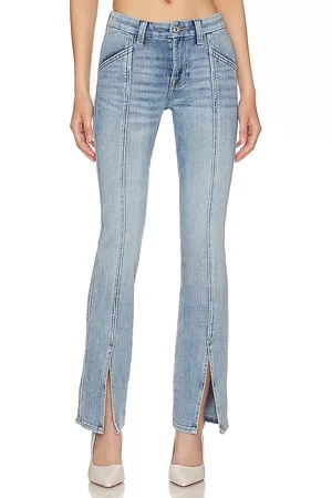 7 for all Mankind Women High Waisted Jeans - Kimmie Straight Jean in Blue.