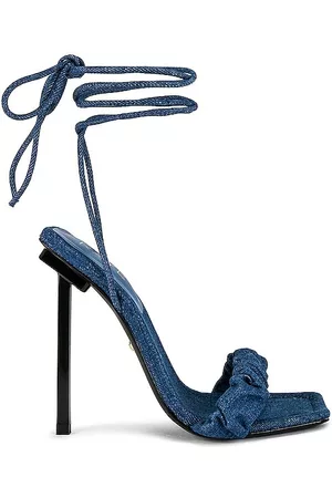 Raye Women Heeled Sandals - Scrunchie Heel in Blue.