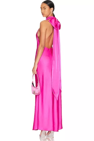 Misha Women Evening Dresses - Evianna Satin Gown in Pink.