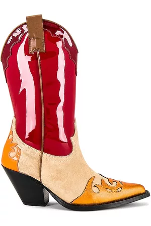 Toral Women Heeled Boots - Western Boot in Red.