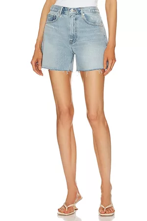 Frame Women Shorts - Le Super High Short Fray in Blue.