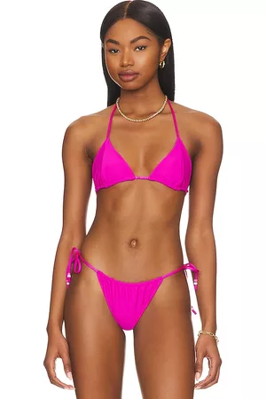 VDM Women Triangle Bikinis - X REVOLVE Marley Reversible Bikini Top in Fuchsia.