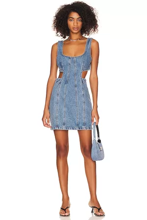 GRLFRND Women Bodycon Dresses - Vivi Cut Out Tank Dress in Blue.