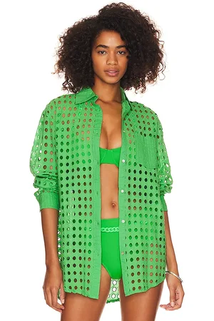 Solid Women Tunics - Oxford Tunic in Green.