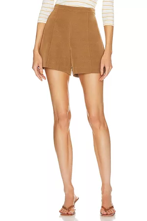 Vince Women Shorts - High Waist Tailored Short in Tan.