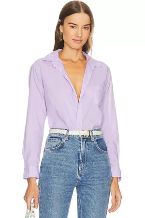 FRANK & EILEEN Women Long Sleeved Shirts - Barry Woven Button Up in Lavender.