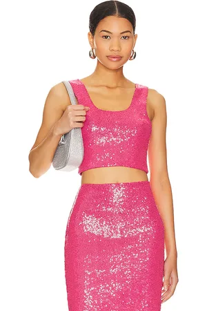 Commando Sequin Crop Top in Pink. - size L (also in M)