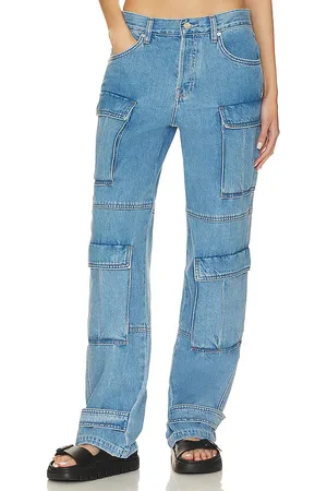 GRLFRND Lex Cargo Jean in Denim-Medium. - size 23 (also in 24, 25, 26, 27, 28)