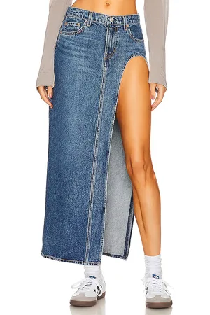 GRLFRND Blanca Maxi Skirt in Denim-Medium. - size 25 (also in 26)