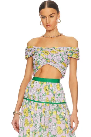 PINKO sequin-embellished crop top - Yellow