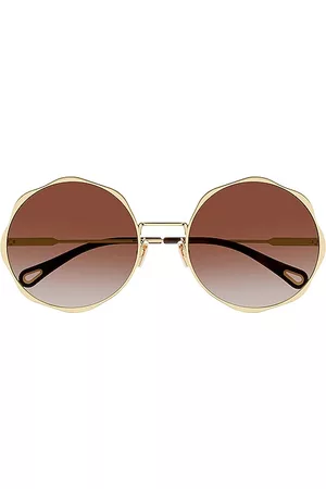 Chainlink Trimmed Round Sunglasses in Metallic - Gucci