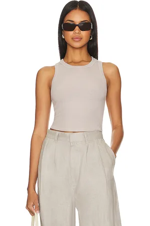 ENZA COSTA Silk Cropped Bold Sheath Tank in Ivory. - size L (also in XL)