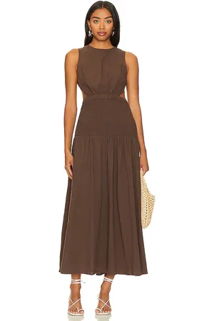 SNDYS Lottie Dress in Chocolate in Chocolate. - size L (also in XL, XXL, XXS)