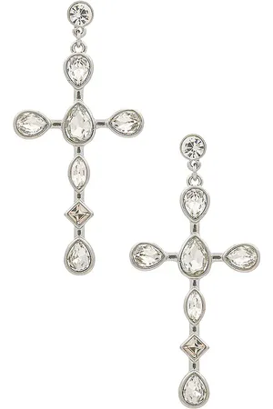 8 Other Reasons Cross Earrings in Metallic .