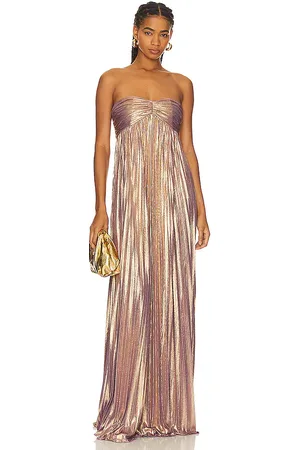 Retrofete Lyanna Dress in Metallic Gold. - size S (also in XS, XXS)