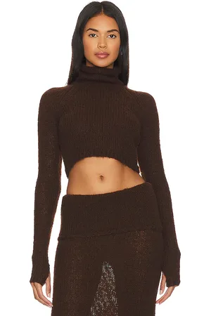 NBD Reece Turtleneck Pullover in Chocolate. - size L (also in M, S)