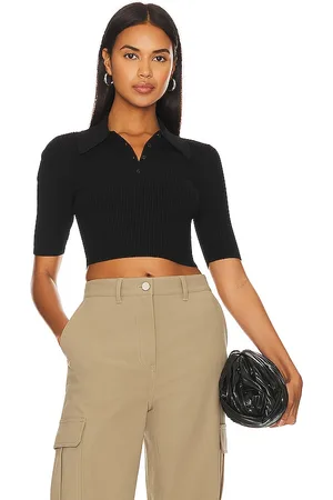 A.L.C. Gianna Square Neck Linen Blend Crop Top