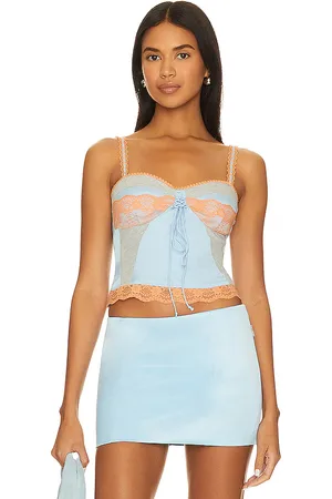 DANIELLE GUIZIO Seely Corset Top in Baby Blue. - size L (also in XXS)