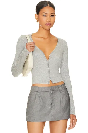 LA Made Sweet V Cardi in Grey. - size M (also in L, XL, XS)