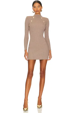 Retrofete Aislinn Dress in Taupe. - size L (also in M, S, XL, XS)