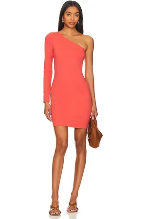 Coral Red & Purple Dress - Color Block Dress - Bodycon Dress Mini