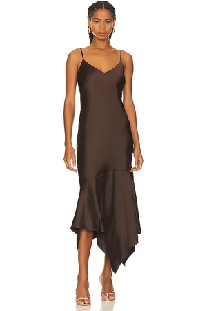 Steve Madden Lucille Slip Dress in Chocolate. - size L (also in M, S, XS)