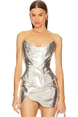Mother Of All Nemasis Leather Corset in Metallic . - size L (also in M)
