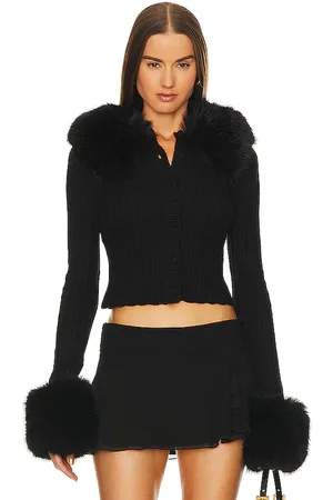 DANIELLE GUIZIO Heart Pointelle Cardigan in . - size M (also in S, XL)