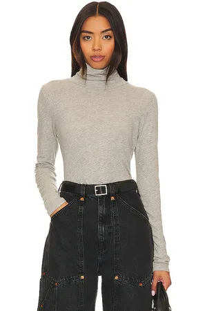 LA Made Roosevelt Turtleneck Tee in Light Grey. - size M (also in L, XL/1X, XS)