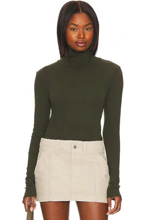 LA Made Roosevelt Turtleneck Tee in Olive. - size M (also in L, S, XL/1X, XS)