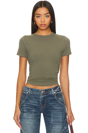 GOOD AMERICAN Cropped Baby Tee in Green. - size 3X (also in 2X, 4X)