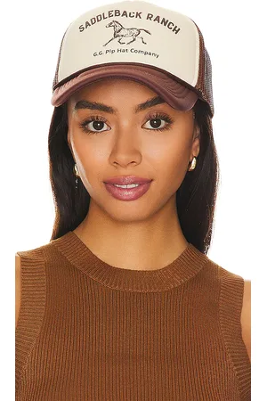 GIGI PIP Saddleback Ranch Trucker Hat in Brown.