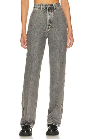 Marc Jacobs The Monogram Oversized Jeans in Matte Silver, Size 25