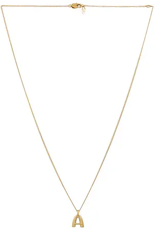 Jenny Monogram Pendant Necklace in Metallic . - size A (also in B, C, D, E, F, G, H, K, M, N, O, P, T, V)