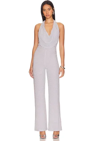 Eliza J Womens Sequied Formal Jumpsuit Silver 14