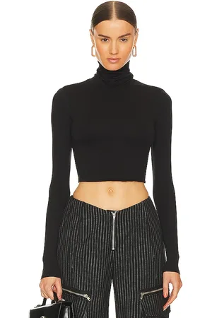 AFRM long sleeve mesh crop top in abstract blue
