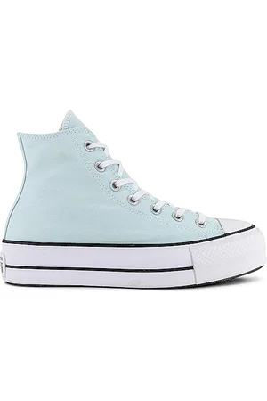 Womens Pale Blue Converse Run Star Hike Tiny Tattoos Trainers