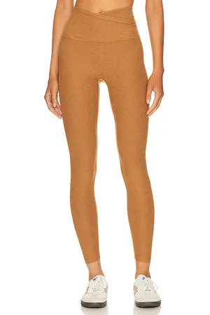 Beyond Yoga Spacedye At Your Leisure High Waisted Midi Legging in Tan. - size L (also in XL)