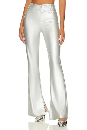 Wide Leg & Flared Pants - Silver - women - Shop your favorite brands