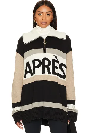 Show Me Your Mumu Weston Half Zip Pullover in Black, White. - size M (also in S, XL, XS)