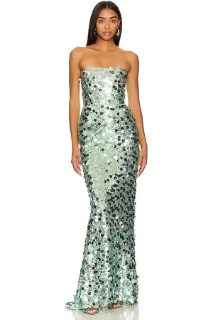 Bronx and Banco Farah Strapless Gown in Green. - size M (also in S, XL, XS)